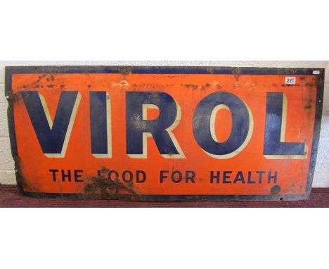 Vintage enamel sign - VIROLH: 53cm W: 122cm 