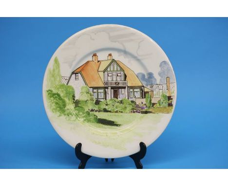 A Kenton Art Pottery plate decorated by Edward Jeffrey on a Maling pottery plate (see example in the Laing Art Gallery). 28.5