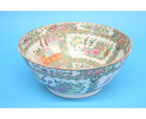 A 19th century Canton enamel punch bowl. 30 cm diameter