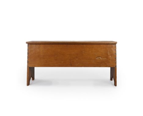 A ROBERT “MOUSEMAN” THOMPSON OAK COFFER, circa 1950’s, of tapered rectangular form, six-plank construction with adzed surface