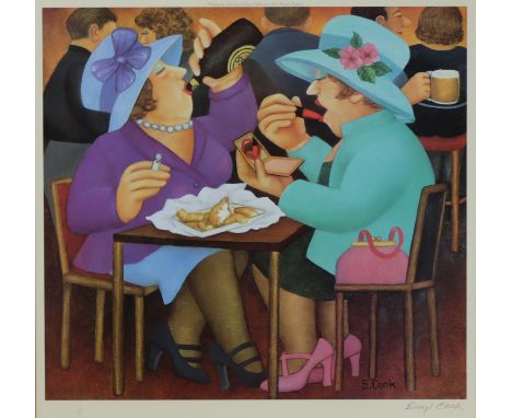 BERYL COOK (1926-2008) “Ladies Who Lunch”, coloured lithograph, signed &amp; numbered 6/650 in pencil lower margin, publ. by 