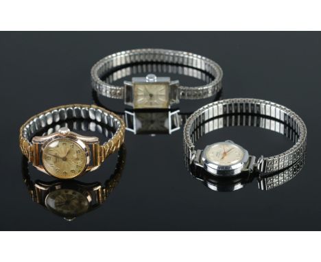 Three vintage Swiss ladies’ watches from Renova, Camy and Oris, all mechanical, Oris not running.
