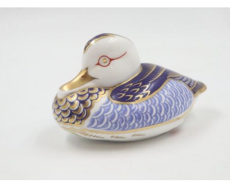 Boxed Royal Crown Derby duck paperweight, no cracks or chips. UK P&amp;P Group 1 (£16+VAT for the first lot and £2+VAT for su