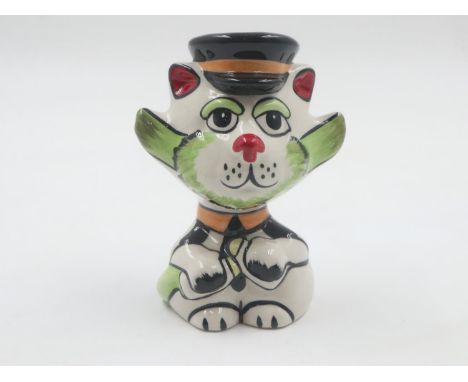 Lorna Bailey milkman cat, no cracks or chips, H: 13 cm. UK P&amp;P Group 1 (£16+VAT for the first lot and £2+VAT for subseque