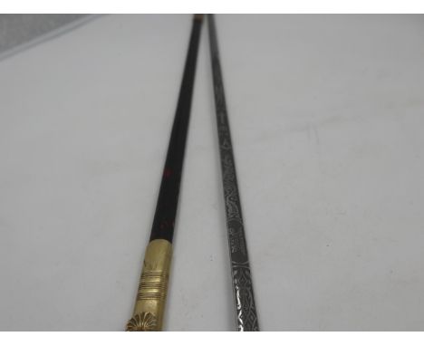 Masonic Tilers sword in a walking stick case ad a further Tilers sword. Not available for in-house P&amp;P 