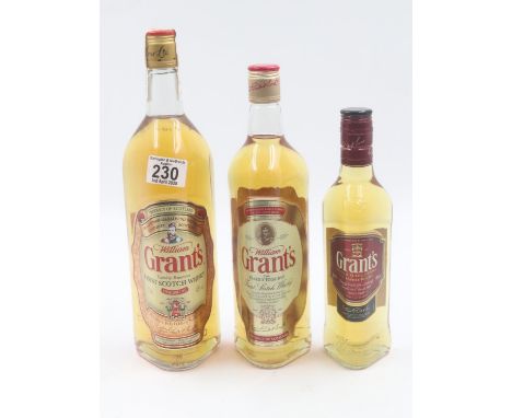 1.0 litre, 70cl and 35cl bottles of Grants whisky. UK P&amp;P Group 2 (£20+VAT for the first lot and £4+VAT for subsequent lo
