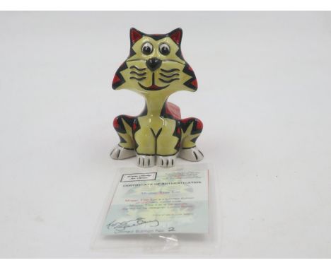 Lorna Bailey tiny cat Moggy, limited edition 2/100, no cracks or chips, H: 10 cm. UK P&amp;P Group 1 (£16+VAT for the first l