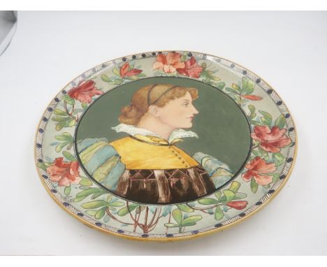 Large ceramic plaque with the portrait of a lady, John Morlock &amp; co verso, very good condition includes some paperwork fr