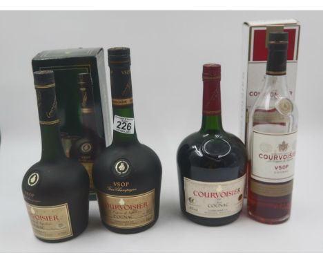 Four bottles of Courvoisier cognac 1.0 litre, two 75cl of VSOP and a further bottle. Not available for in-house P&amp;P