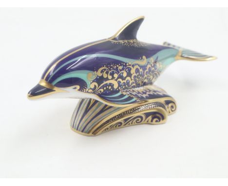 Royal Crown Derby dolphin paperweight, no cracks or chips. UK P&amp;P Group 1 (£16+VAT for the first lot and £2+VAT for subse