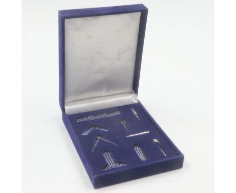 Boxed Masonic miniature set of working tools. UK P&amp;P Group 1 (£16+VAT for the first lot and £2+VAT for subsequent lots) 