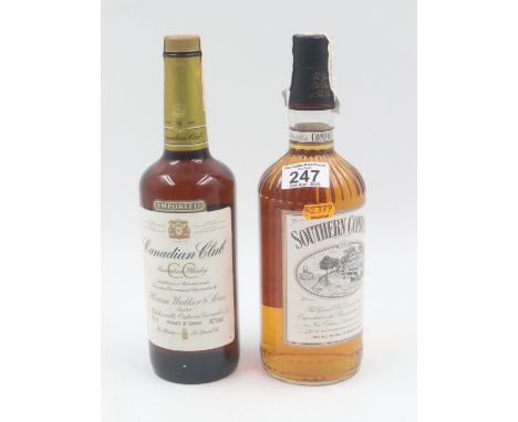 75cl bottle of Canadian Club whisky and a 1.0litre bottle of Southern Comfort. UK P&amp;P Group 2 (£20+VAT for the first lot 