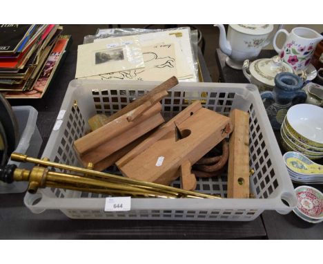 MIXED LOT VARIOUS WOODWORKING TOOLS, BRASS SPRAYER ETC