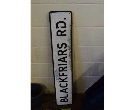 VINTAGE ALUMINIUM SIGN 'BLACKFRIARS ROAD'