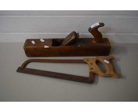 VINTAGE WOOD PLANE AND A SAW