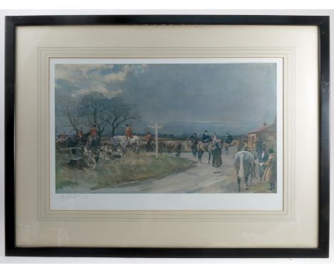 A pair of signed Lionel Edward hunting prints, Hunting Countries, The Lauderdale Threepwood Moss and The Bramham Moor at Bick