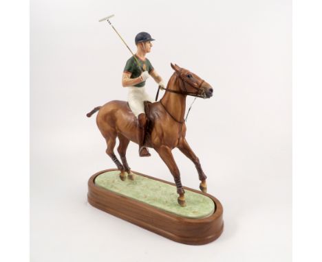 A Royal Worcester limited edition model, HRH The Duke of Edinburgh on a polo pony, modelled by Doris Lindner, with certificat