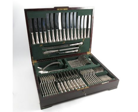 An eight place canteen of cutlery, by Garrard & Co, comprising dinner forks and knives, dessert forks and knives, fish forks 