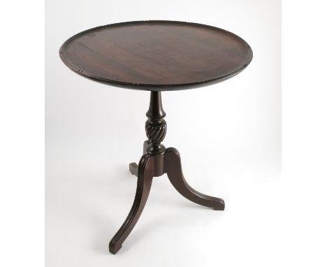 A small mahogany tray top occasional table, raised on tripod base, width 18ins