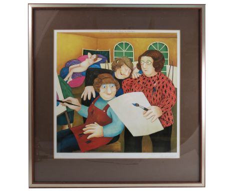 Beryl Cook, colour print, Art Class, signed in pencil, published 1979, 18ins x 17ins (D)