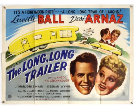 40+ British Quad film posters including The Long Long Trailer, Make Haste to Live, The Man in the Net, Mating Game, The Magni