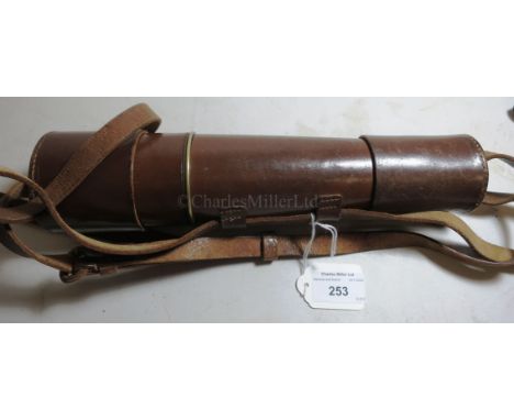 A 3IN. FIVE-DRAW SPOTTING TELESCOPE BY BROADHURST CLARKSON &amp; CO. LTD, LONDON, CIRCA 1965 with leather-covered main tube a