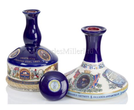 'THE NELSON SHIP'S DECANTER', CIRCA 2005 issued by Pusser's, contents intact and complete with red wax seal and ceramic cork;
