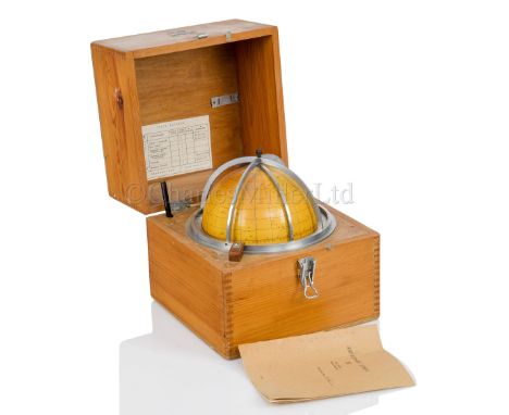 A RUSSIAN STAR GLOBE, CIRCA 1979 the 6in. metal globe with yellow-tinted gores and calottes, with principal stars indicated i