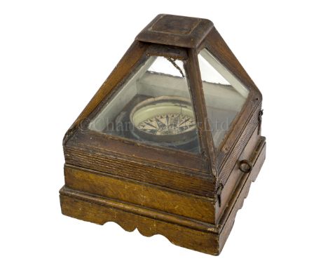 A DRY CARD BINNACLE COMPASS CIRCA 1860 the 6in. card signed Lilley &amp; Son, LONDON and mounted in a white-lined gimbal-moun