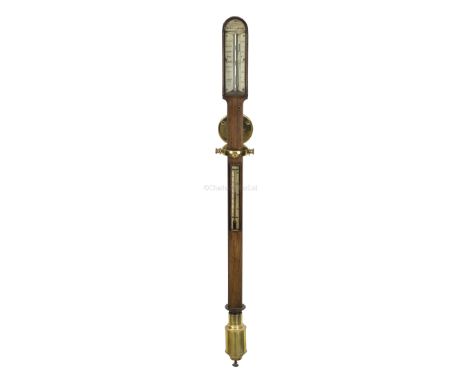 Ø A MARINE BAROMETER BY W.B. ROSS, SUNDERLAND, CIRCA 1840 with ivory scales with mercury tube and maker's plate, alcohol ther