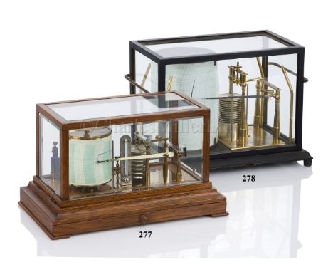 AN EIGHT-DAY BAROGRAPH BY NEGRETTI &amp; ZAMBRA, LONDON. CIRCA 1920 signed on the lacquered brass bedplate as per title with 