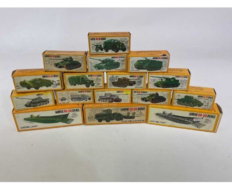 AIRFIX HO OO VEHICLES; scale polythene ready made military vehicles, all in original boxes which are in variable condition, c