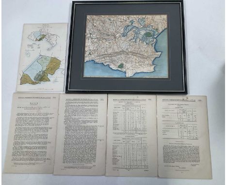 An unframed map of 'Poole, from the Ordnance Survey', undated but circa 1837, 33 x 20cm, together with a framed map of the to