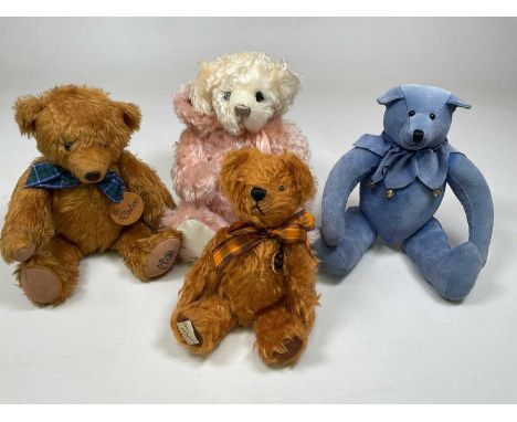 A small hug of teddy bears, to include a Dubois bear from New Zealand, a Deans Solomon bear ( no 18 of 30 ) limited edition, 