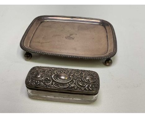 PETER &amp; WILLIAM BATEMAN; a George III hallmarked silver teapot stand of rounded rectangular form, engraved with a dagger 