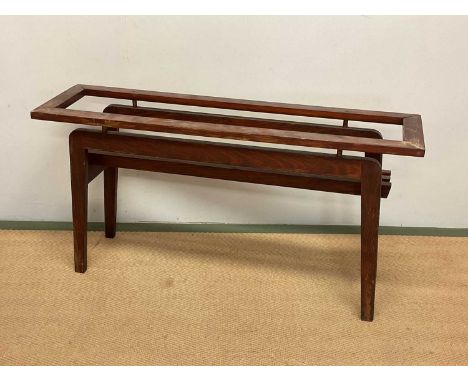 A mid 20th century stained wooden planter trough, height 50cm, width 99cm, depth 27cm.