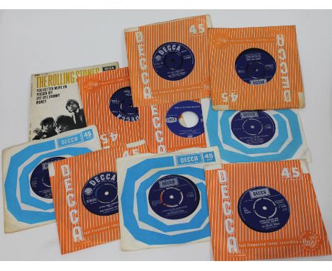 10x The Rolling Stones 45s comprising; self titled EP, The Last Time, It's All Over You, Jumpin Jack Flash, Street Fighting M