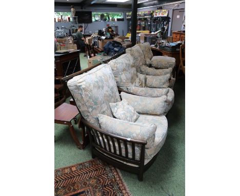 Ercol Upholstered 2 Seater sofa and 2 matching Elbow chairs 