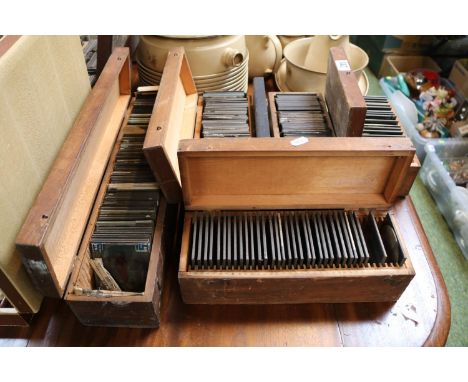 5 Boxes of assorted Antique Magic Lantern slides to include Religious and classical 