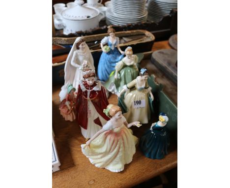 Collection of assorted Royal Doulton Figurines (6) &amp; 2 Royal Worcester Figurines 