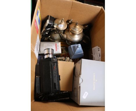 Collection of Assorted Bygones to include Silverplated, Bell &amp; Howell Cine camera etc 