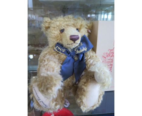 A Steiff Centenary Bear 2002 - mohair - 44cm H - limited edition number 8338 limited to the year 2002- signed by Tweed Roosev