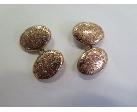 A pair of 9ct yellow gold cufflinks, approx 2.7 grams, in good condition, light usage wear 