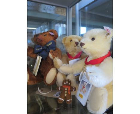 Three Steiff teddy bears - A Million hugs, red brown coloured bear, limited edition, 946 of 3000- and two other bears, all wi