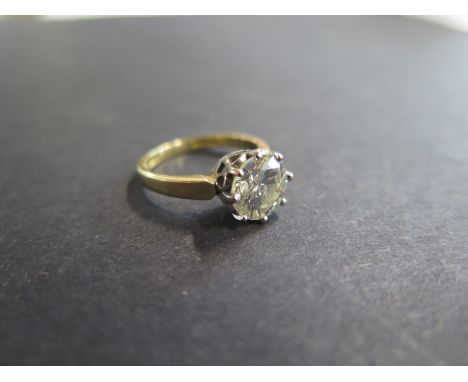 A good 18ct yellow gold diamond solitaire ring, the brilliant cut diamond approx 1.80ct in an 8 claw setting, hallmarked for 