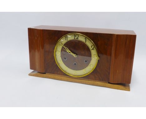 Art deco mantle clock, 44 x 22cm. 