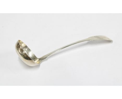 George IV Scottish silver sauce ladle, Edinburgh 1828, with initial engraved terminal, 15cm 
