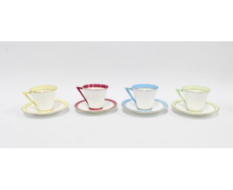 Four Art deco tea cups and saucers. (4) 