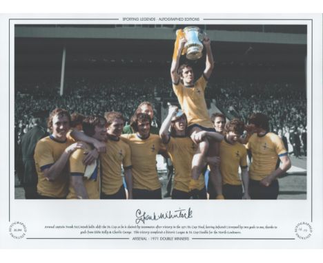 Football Frank McLintock 16x12 hand signed colourised, Black and white photo, Autographed Editions, Limited Edition. Photo Sh