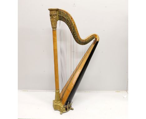 A seven pedal harp by Sebastian Erard, 18 Great Marlborough St.  London, Patent N4164, cedar soundboard, fluted pillar with g